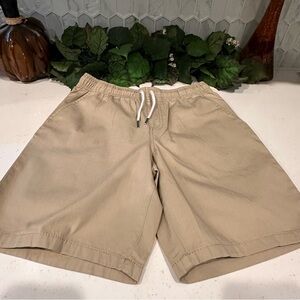Cat & Jack Boys Khaki Cotton Pull-On Shorts XL (14) With Drawstring & Pockets